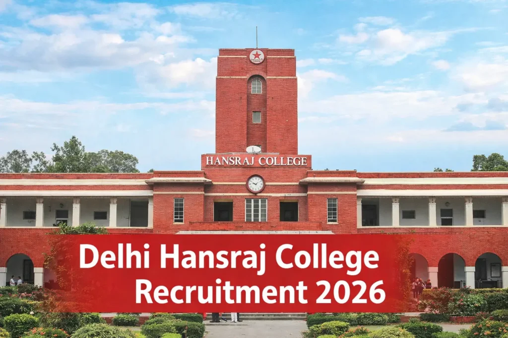 Delhi Hansraj College Recruitment 2026: Apply for Non Teaching Posts