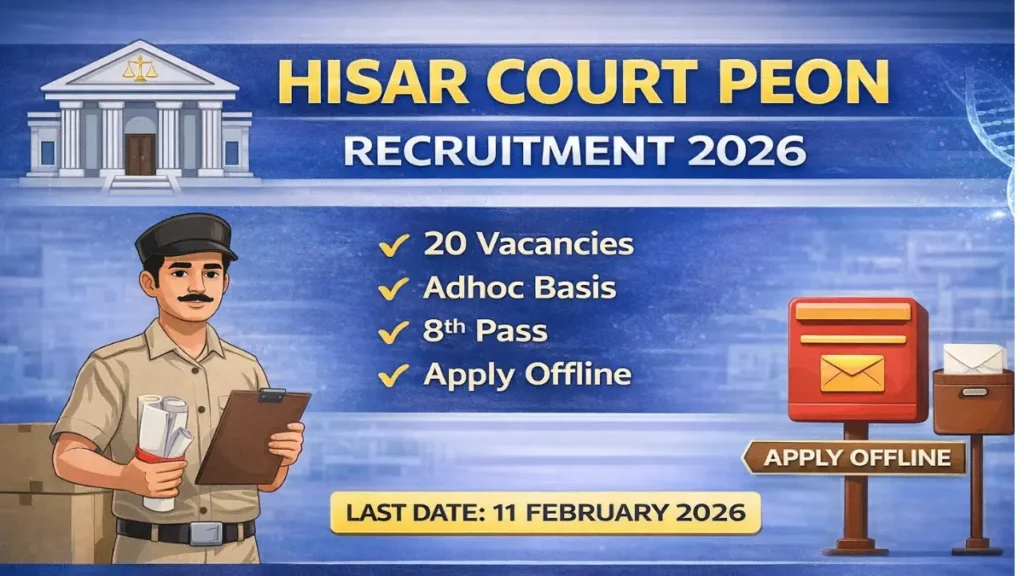 Hisar Court Peon Recruitment 2026: Notification Released and Apply Form