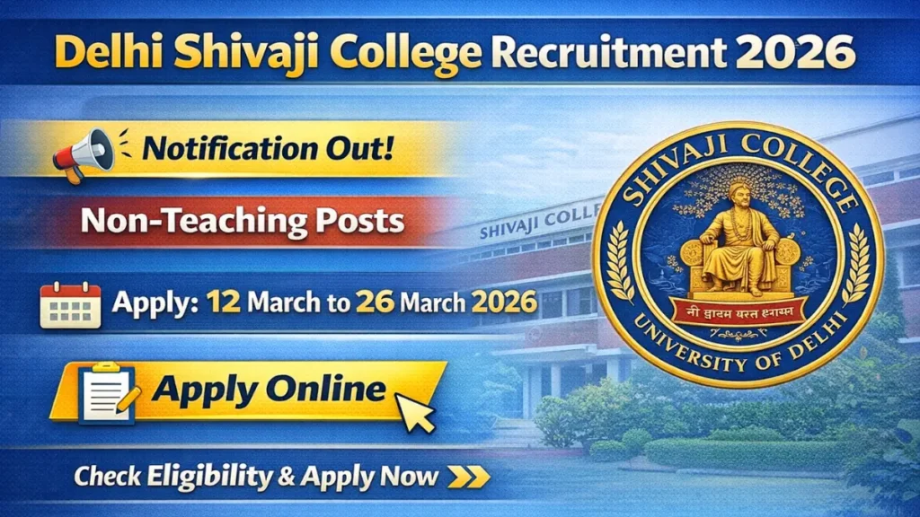 Delhi Shivaji College Recruitment 2026: Apply Online for Non-Teaching Posts