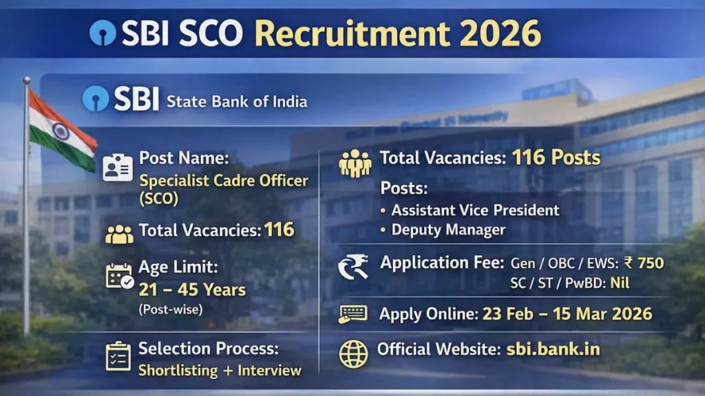 SBI SCO Recruitment 2026 – Apply Online for Assistant Vice President & Deputy Manager Posts