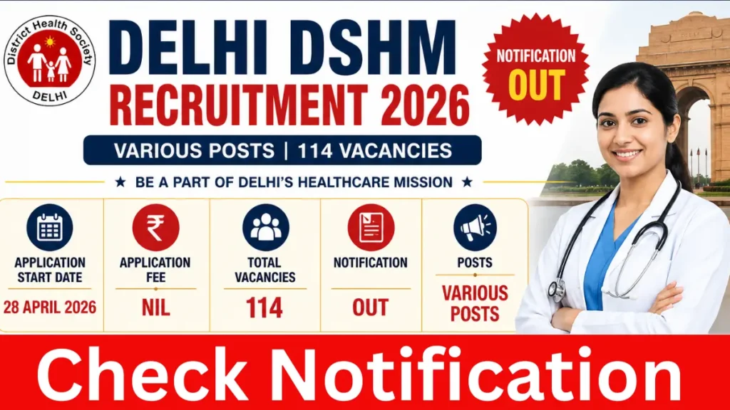 Delhi DSHM Recruitment 2026: Apply Online for Various Posts
