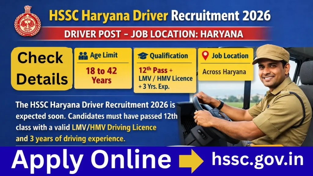 HSSC Haryana Driver Recruitment 2026: Recruitment Rule Out, Detail Here
