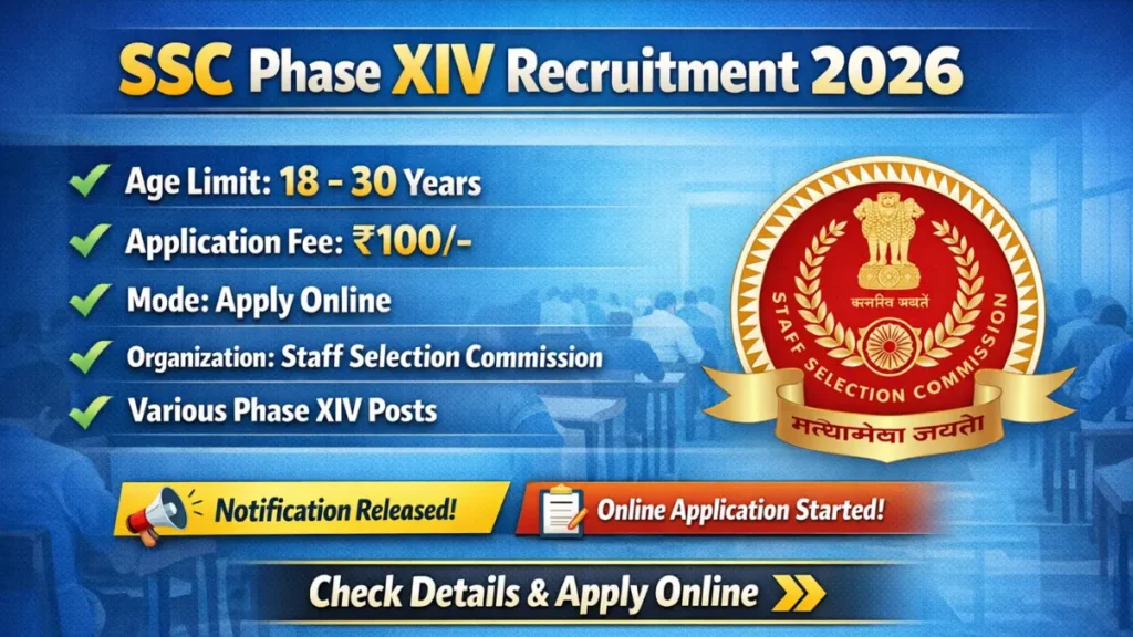 SSC Phase XIV 2026: Notification Out & Apply Online