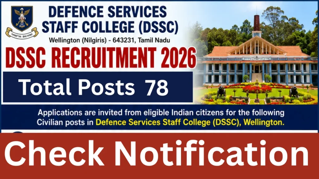 DSSC Recruitment 2026: Notification Out for LDC, MTS, Supervisor, Driver & Other Posts