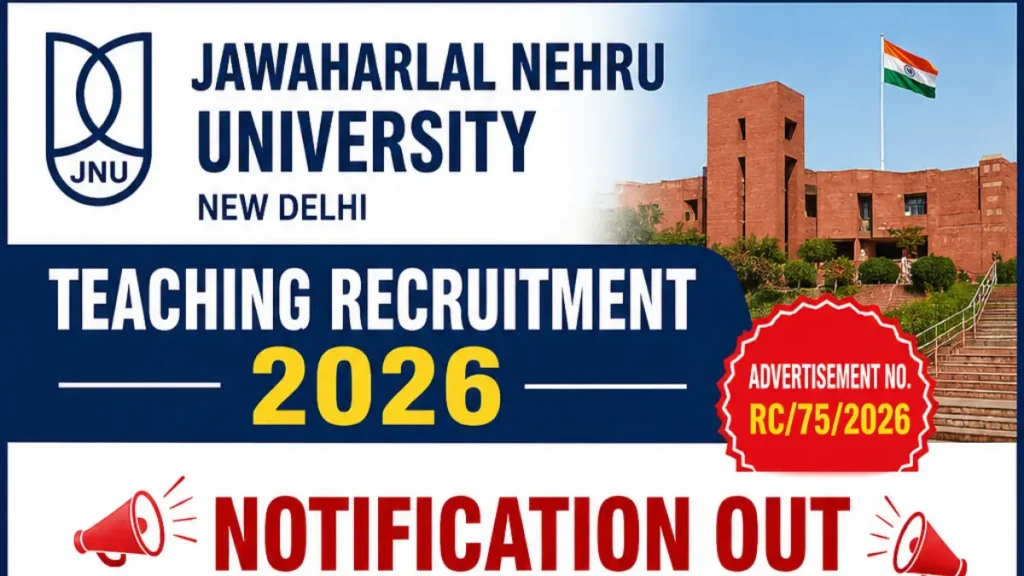 JNU Delhi Teaching Recruitment 2026: Apply Online for Teaching Posts