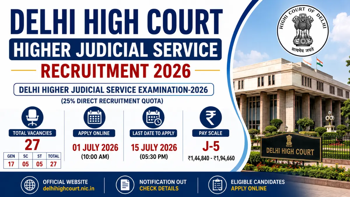 Delhi High Court Higher Judicial Service Recruitment 2026 – Apply Online for 27 Posts