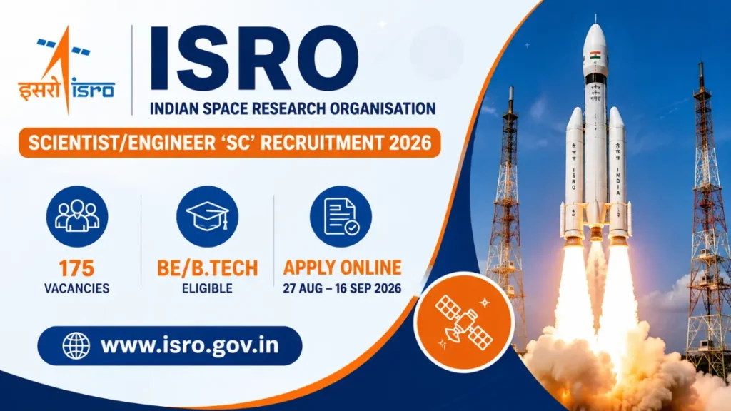 ISRO Scientist/Engineer SC Recruitment 2026 – Apply Online for 175 Posts