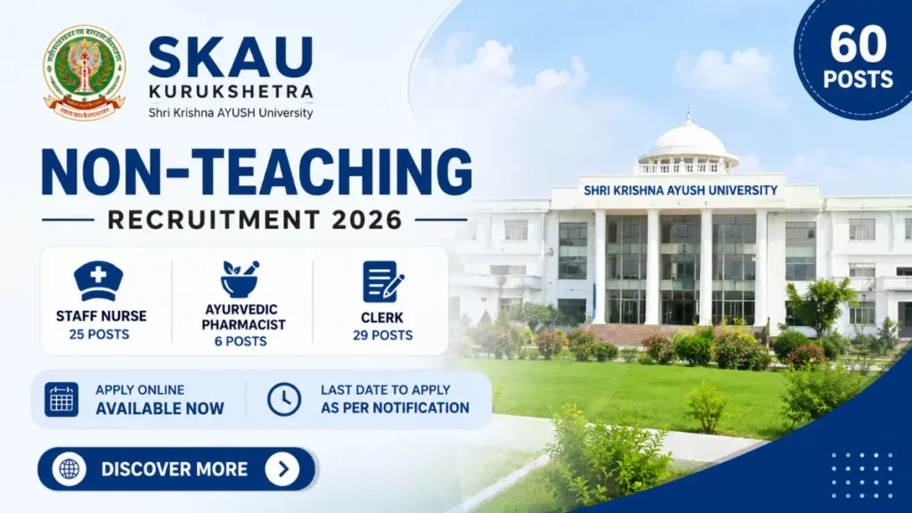 SKAU Kurukshetra Non-Teaching Recruitment 2026: Apply Online for 60 Posts