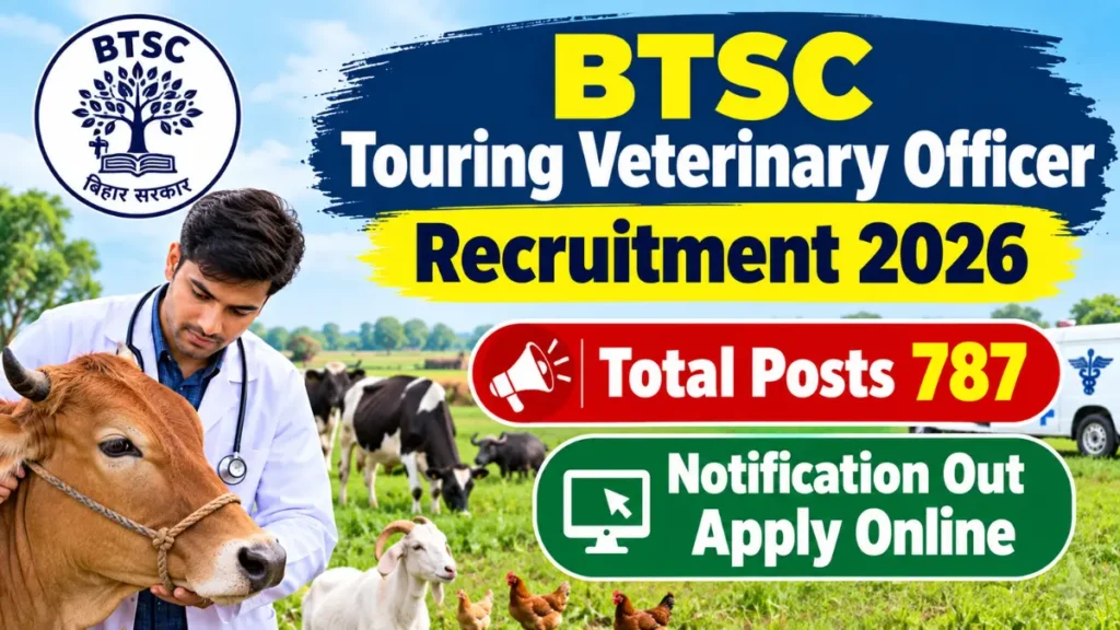 BTSC Touring Veterinary Officer Recruitment 2026: Apply for 787 Posts