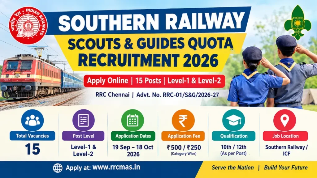RRC SR Scouts & Guides Quota Recruitment 2026: Apply for Various Posts