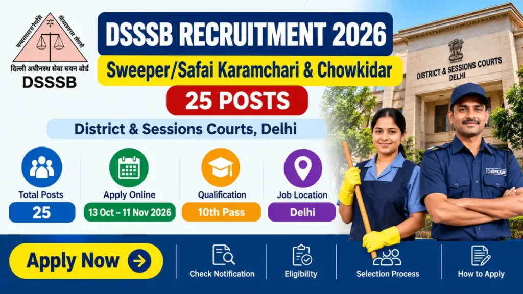 DSSSB Recruitment 2026 – Sweeper/Safai Karamchari & Chowkidar Posts