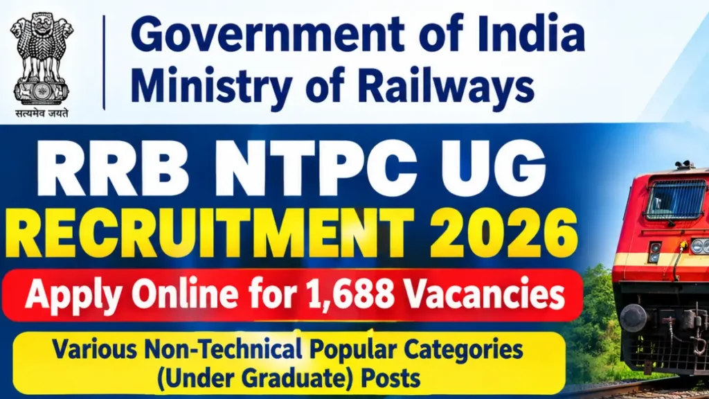 RRB NTPC UG Recruitment 2026 – Apply Online for 1,688 Vacancies